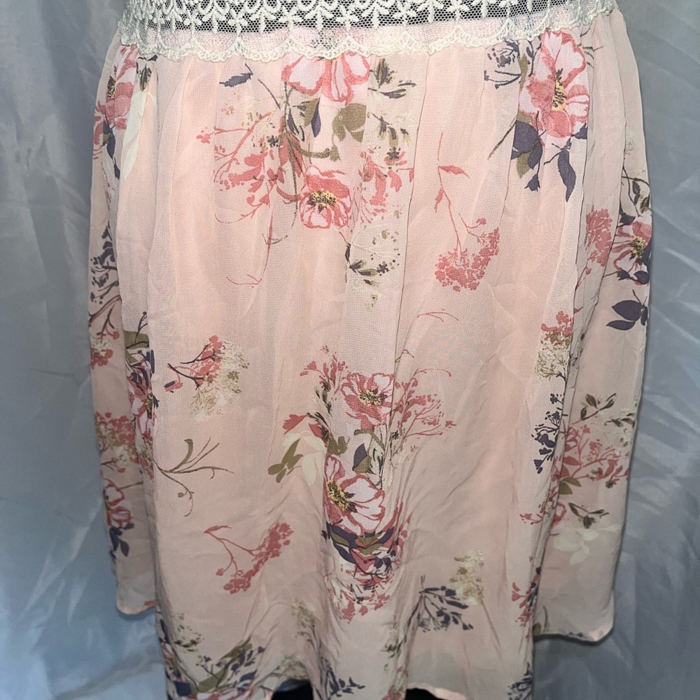 Rue21 Lace Top Floral Mini Dress With Crochet Waist Womens L Cottagecore Boho - Picture 9 of 10